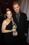 posing with David Caruso