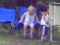 Having a friendly toddler chat