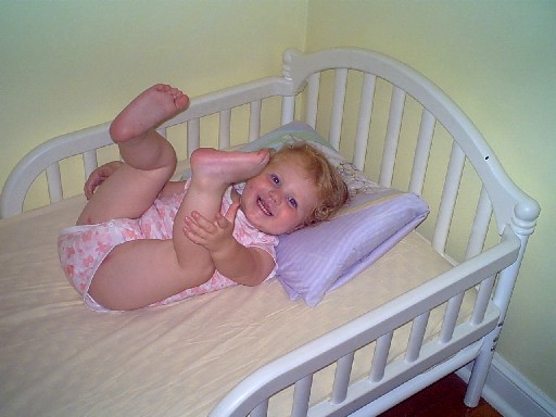 Sleeping in a big girl bed!&nbsp; No more baby!
