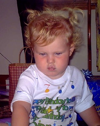"Happy Birthday to me; I'm 2" -- a birthday shirt from Kerrie.