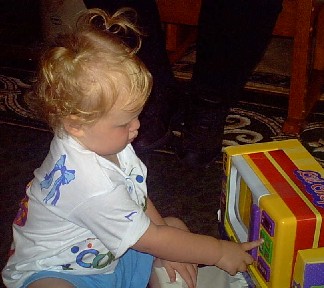 She was "cookin' birthday cake" all week, now she has a microwave.