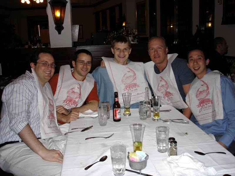 On "business" at Joe's Stone Crab in Miami