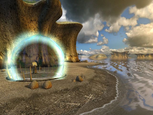 The first screenshot - of what looks to be the giant Riven dagger in the 