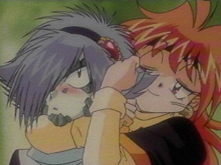 Zelgaddis:"Yeah Lina...but please let go...your choking me!"