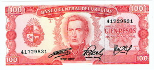 Uruguay 100 Pesos 1967 UNC 