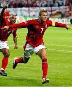 Beckham celebrates putting England ahead