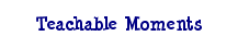 Teachable Moments (and Warm Fuzzies)