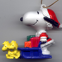 Whitman's, 1999, Snoopy with birds pulling blue dogsled