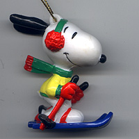 Whitman's, 1996, Snoopy, blue skis, yellow sweater