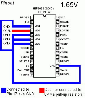 HIP6021 DC/DC Converter at 1.65V