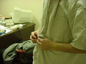 Brandon prepares for the controversial 'pizza boy' scene