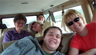 In the van