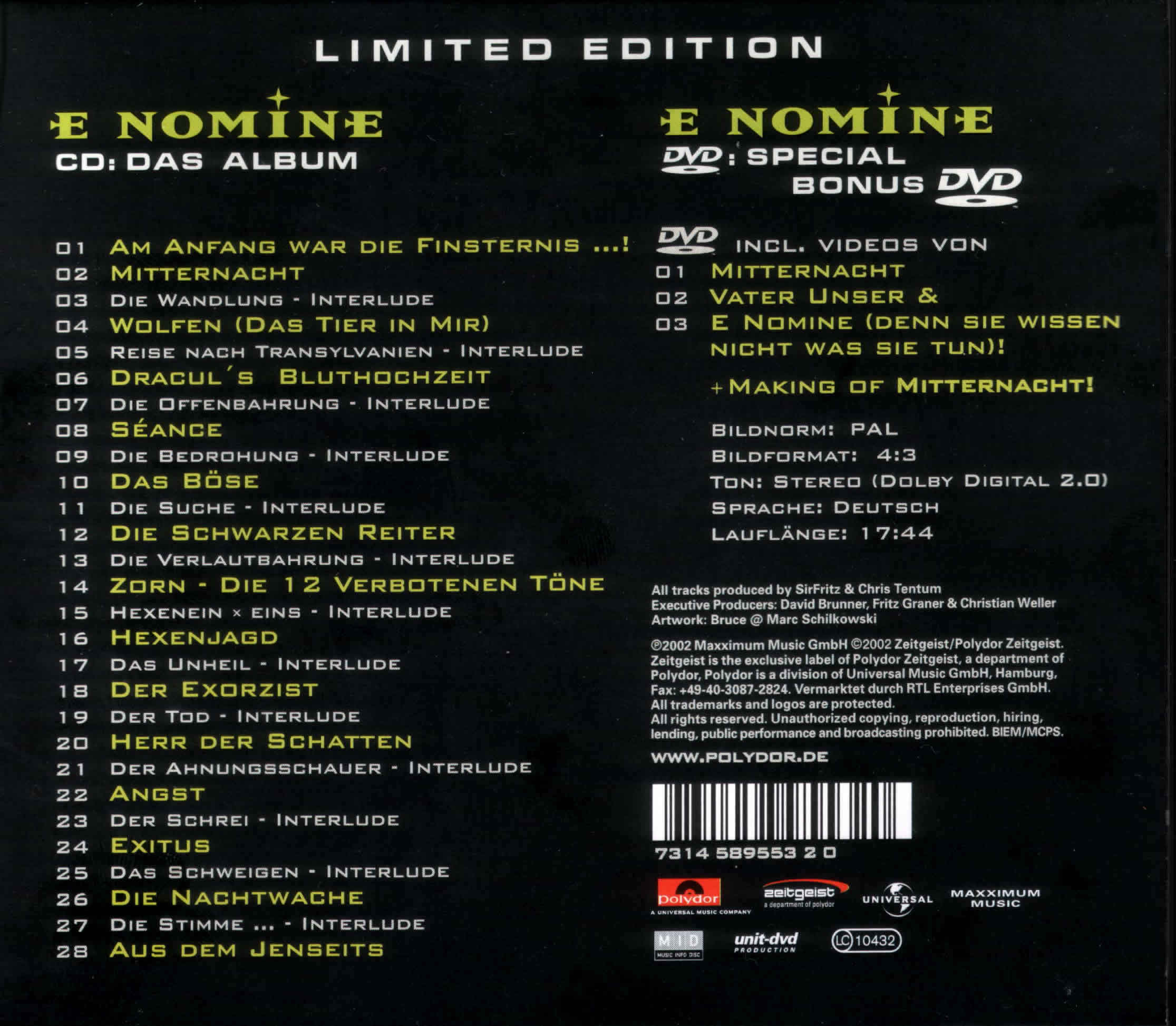 Finsternis - Limited Edition (Verso)