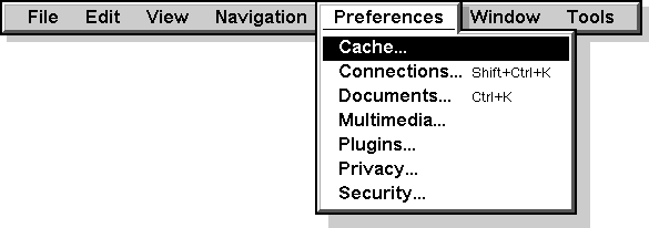 Screenshot of preferences settings