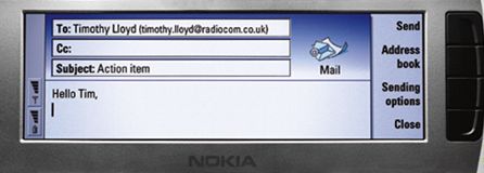 Messaging application- Email screenshot