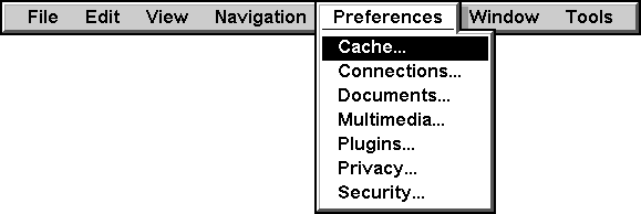 Screenshot of preferences settings