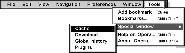 Screenshot of tools menu menu