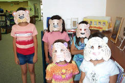 Photograph of children wearing masks