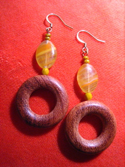 Earrings made by Erika Backberg of Tea Tree Designs