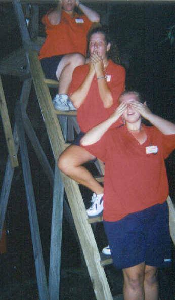 Hear No Evil (Amanda), Speak No Evil (Emily), and See No Evil (Erica)... in the bug field chair.