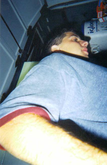 Rick as I'm in a headlock trying to fight my way out AND get a picture.