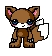 Adam's Digimon Furrmon, He's a holy fox Digimon from what I read. 