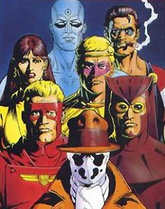 The dysfunctional superheroes of Watchmen. Art by Dave Gibbons.