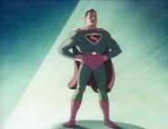 This image of Superman appeared at the beginning of each of the Fleischer cartoons.