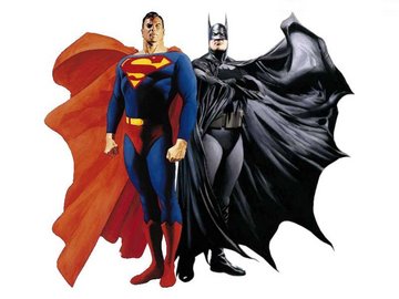 Superman (left) and Batman, two of the most recognizable and influential superheroes. Art by Alex Ross.
