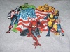 Marvel Superheroes with American Flag T-Shirt