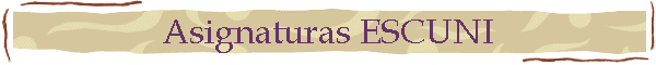 Asignaturas ESCUNI