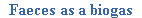 Faeces as a biogas