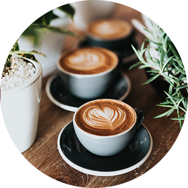 Three Blue Ceramic Espresso Cups