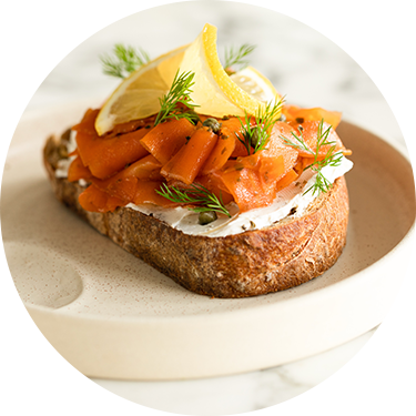 Toast with Cream Cheese, Dill, and Lox