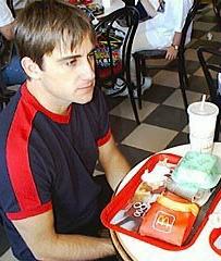 He's at McDonalds!
