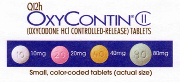 OxyContin; 10, 20, 40, & 80mg tablets.
