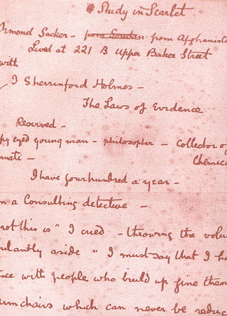 Sir Arthur Conan Doyle's First Notes