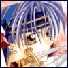 I wish I knew why Sindbad is gnawing on his knife