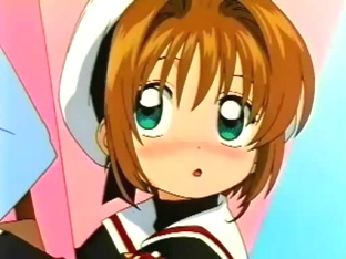 Sakura ante una imagen de Yukito