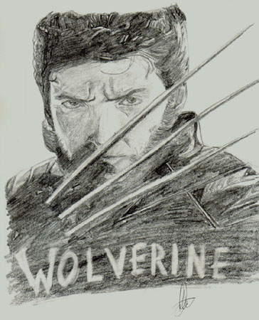 Drawing of Hugh Jackman as Wolverine