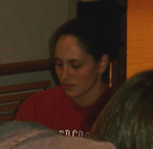 Sue is giving out autographs