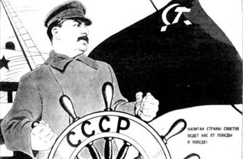 Cartel de Stalin como piloto de la URSS