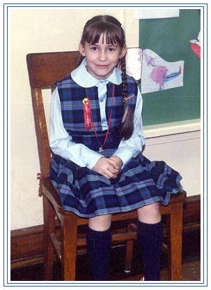 Look Ma... I'm a Smurf!  Me in 1st grade at O.L.M.C.