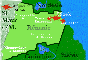 Localisation des attaques urbaines de l'ALK-R ce matin