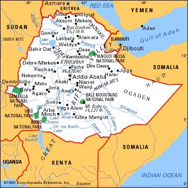  Map of Ethiopia, from Encyclopaedia Britannica 
