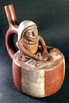 Masturbation. Moche' erotic vessel