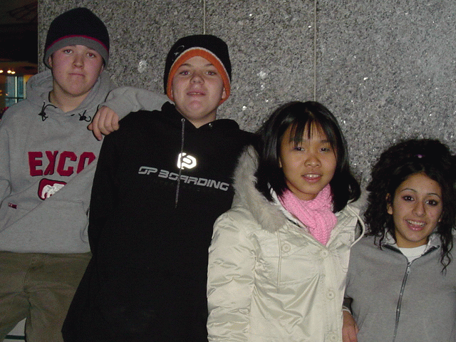 Thomas, Chris, Thao and Sharon skating