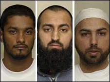 Waheed Ali, 25, Sadeer Saleem, 28, and Mohammed Shakil, 32, all from Leeds