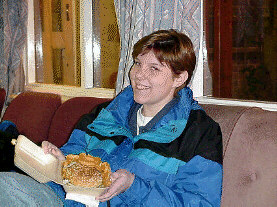 Laura with Diner food.
