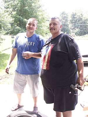 Joey with son Aaron